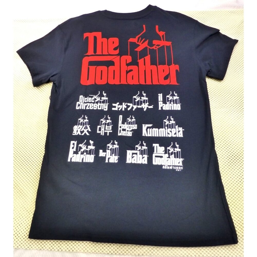 The Godfather Don Corleone Double Sided Graphic T-Shirt Black Large 100% Cotton